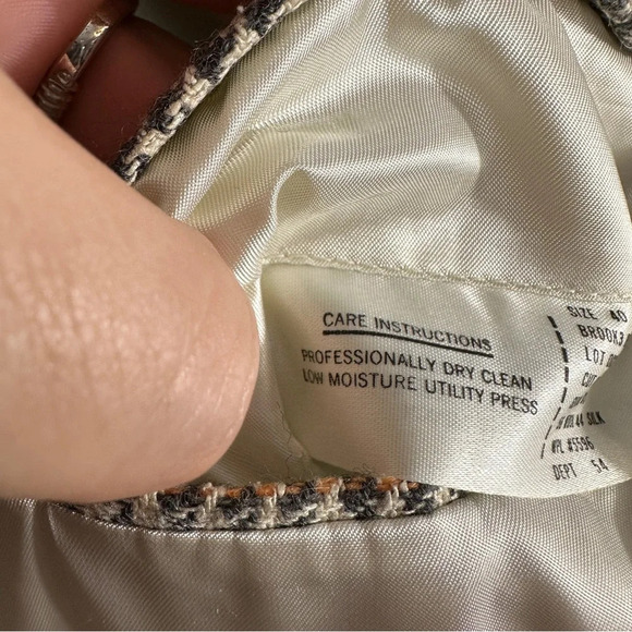 Vintage Brooks Brothers houndstooth blazer, 40L, wool/silk blend, office - Picture 5 of 9
